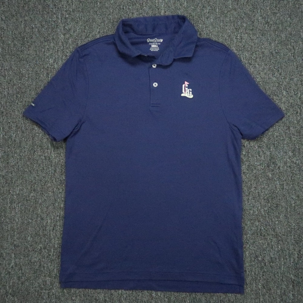 Good Good Golf Shirt Mens Small‎ Blue Performance Polo Short Sleeve